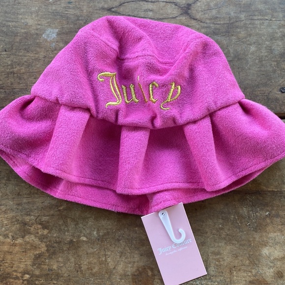 Juicy Couture Accessories - Juicy Couture Hot Pink Terry Cloth Bucket Hat